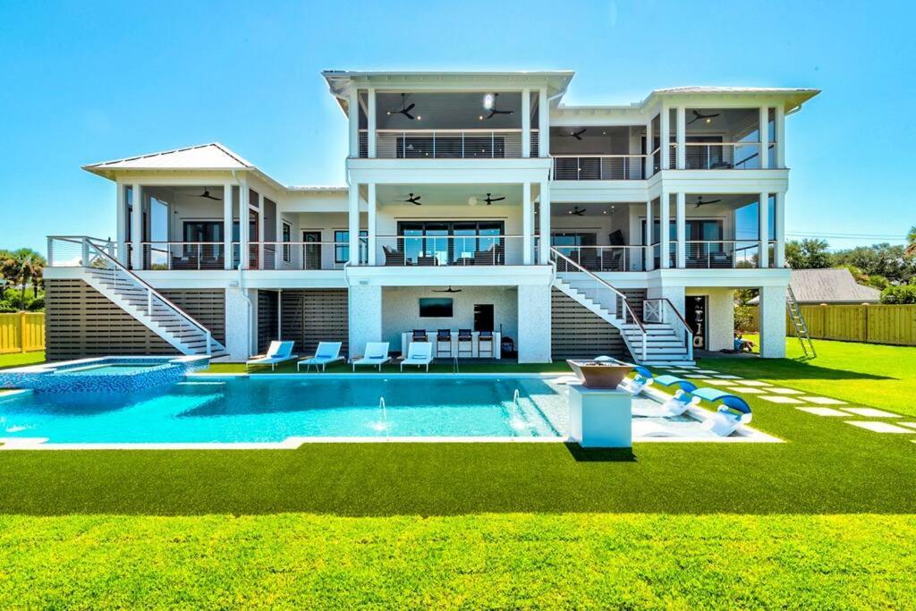 New Waterfront Home With Deep Water Dock 棕榈岛 外观 照片