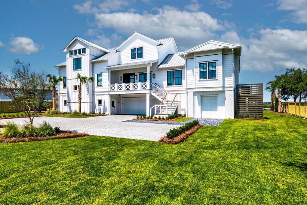 New Waterfront Home With Deep Water Dock 棕榈岛 外观 照片
